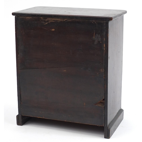 27 - Victorian mahogany apprentice five drawer chest, 36.5cm H x 32cm W x 17.5cm D