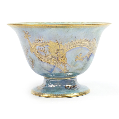 86 - Wedgwood Fairyland lustre footed bowl hand painted with dragons, inscribed Z4829 to the base, 22cm i... 