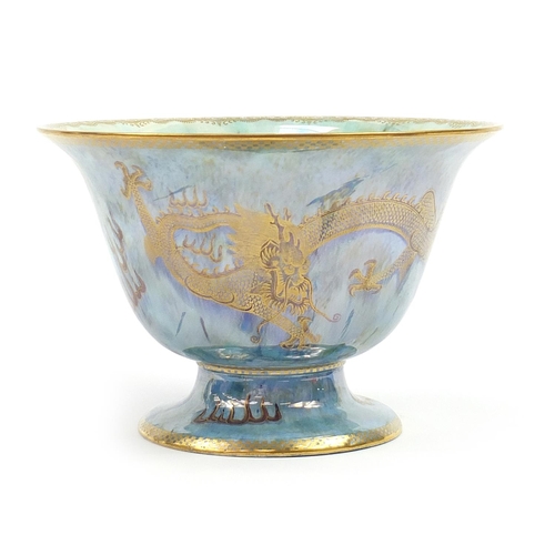 86 - Wedgwood Fairyland lustre footed bowl hand painted with dragons, inscribed Z4829 to the base, 22cm i... 
