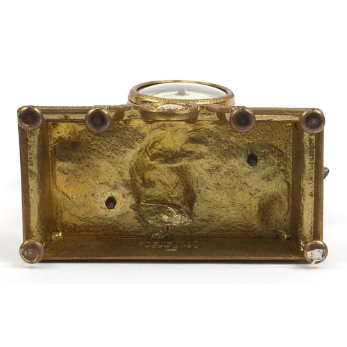 122 - French style gilt and silvered metal horse mantle clock, 43.5cm high