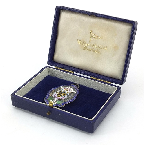 2189 - Silver gilt and enamel presentation jewel for President of The Yorkshire Federation of Master Plumbe... 