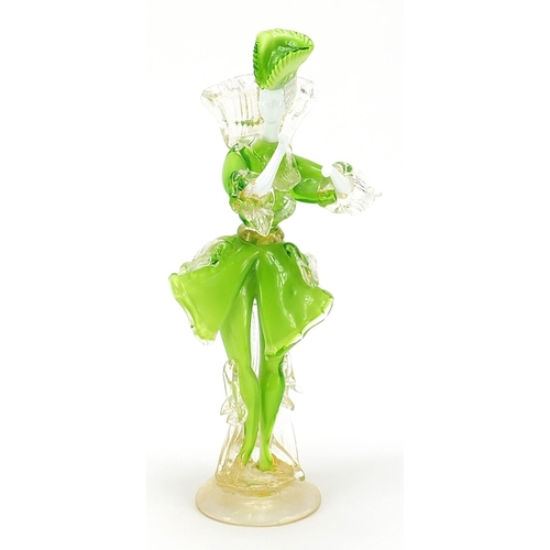 165 - Murano gold flecked glass figure, 34cm high