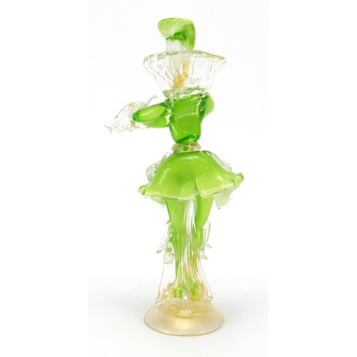165 - Murano gold flecked glass figure, 34cm high