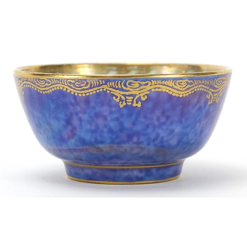 87 - Wedgwood Fairyland lustre bowl hand painted with a serpent, inscribed Z4829 to the base, 6cm in diam... 