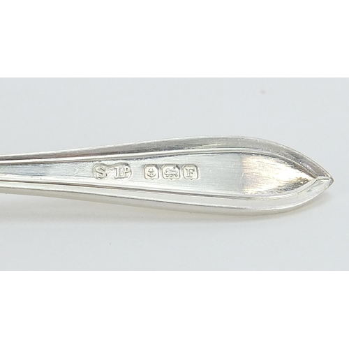 838 - Set of six silver teaspoons and coffee bean spoons, each with fitted case, the largest 10.5cm in len... 