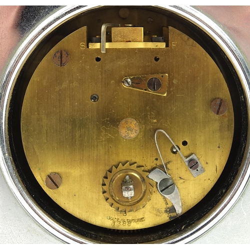 121 - Two Art Deco mantle clocks with chrome mounts comprising J W Benson and Smiths Electronic, the large... 