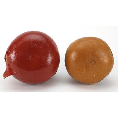 141 - Two Japanese sake gourds including a lacquered example, the largest 28cm high