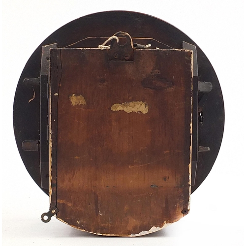 123 - Victorian mahogany wall clock with fusee movement and dial inscribed Sanders & Webber Woolwich, 34cm... 