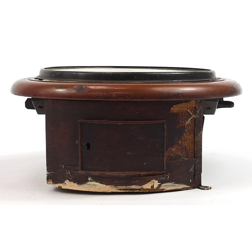 123 - Victorian mahogany wall clock with fusee movement and dial inscribed Sanders & Webber Woolwich, 34cm... 