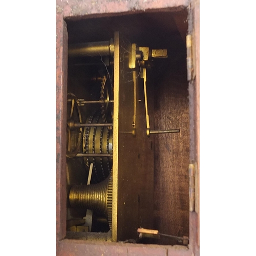 123 - Victorian mahogany wall clock with fusee movement and dial inscribed Sanders & Webber Woolwich, 34cm... 