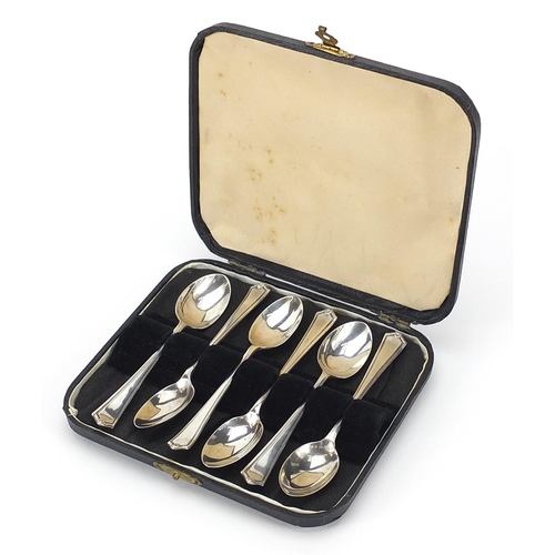 835 - Charles William Fletcher & Son Ltd, set of six George VI silver teaspoons housed in a fitted case, S... 