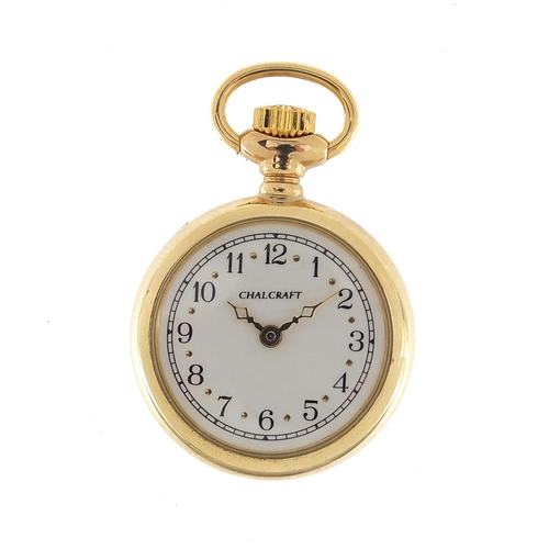 883 - Chalcraft, ladies 9ct gold fob watch, 22mm in diameter, 10.0g