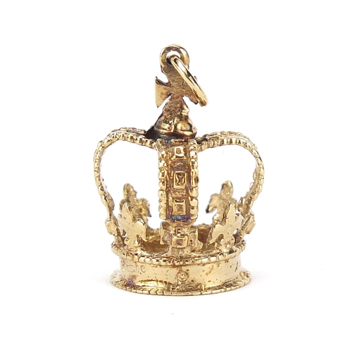 873 - 9ct gold St Edward's crown charm, 2.3cm high, 4.2g