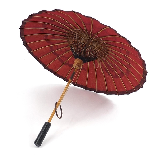 2172 - Vintage Oriental bamboo parasol, 51.5cm in length