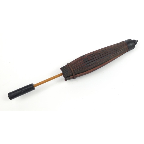 2172 - Vintage Oriental bamboo parasol, 51.5cm in length