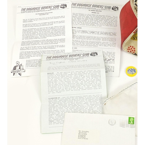 114 - Vintage motoring interest ephemera and collectables including badge and letters relating to The Wome... 