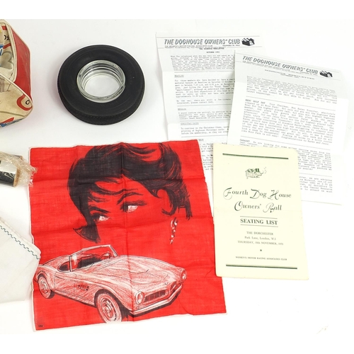 114 - Vintage motoring interest ephemera and collectables including badge and letters relating to The Wome... 