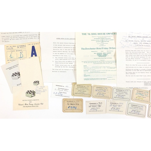 113 - Vintage motoring interest ephemera relating to The Women's Motor Racing Associates Club known as The... 