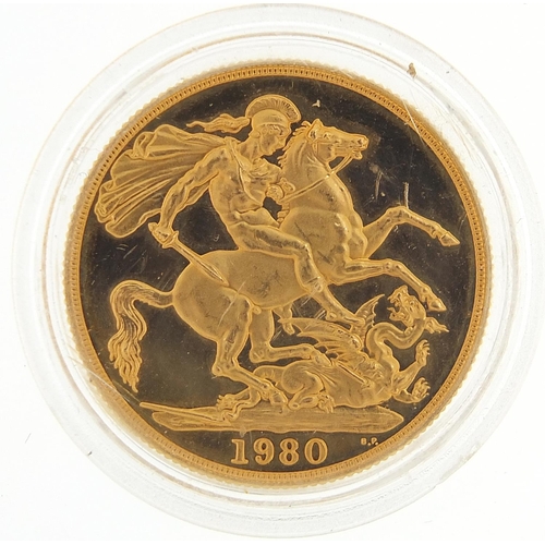 13 - Elizabeth II 1980 gold double sovereign - this lot is sold without buyer’s premium, the hammer price... 