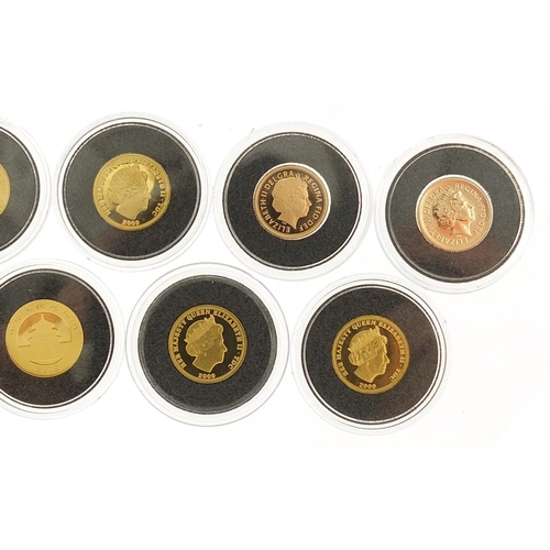 15 - Thirteen commemorative cold coins in capsules including St George and the Dragon, Concorde and RMS Q... 