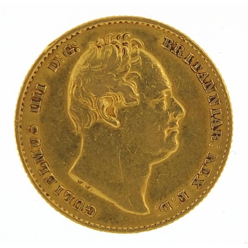 2 - William IV 1837 gold shield back sovereign - this lot is sold without buyer’s premium, the hammer pr... 