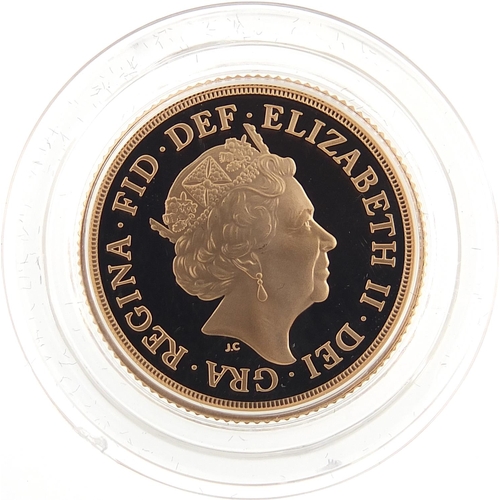 22 - Elizabeth II 2019 gold proof sovereign with box and certificate, 7116/9500  - this lot is sold witho... 