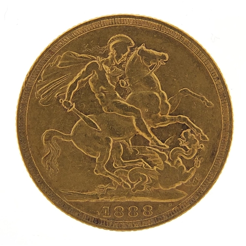33 - Queen Victoria 1888 gold sovereign - this lot is sold without buyer’s premium, the hammer price is t... 
