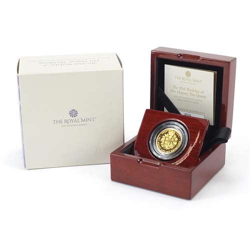 35 - Elizabeth II 2021 95th Birthday of Her Majesty the Queen gold proof twenty five pound coin with box ... 