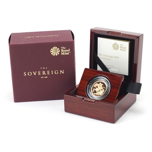 38 - Elizabeth 2020 gold proof sovereign with box and certificate, 7987/7995 - this lot is sold without b... 