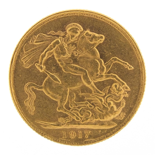 40 - George V 1917 gold sovereign - this lot is sold without buyer’s premium, the hammer price is the pri... 