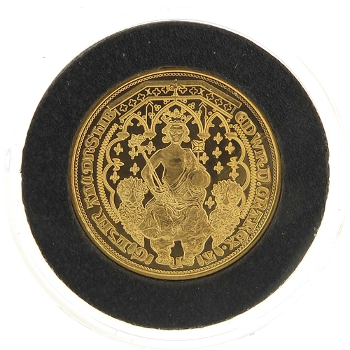 5 - 22ct Double Leopard gold coin depicting young King Edward III, limited edition 3649/5000 - this lot ... 