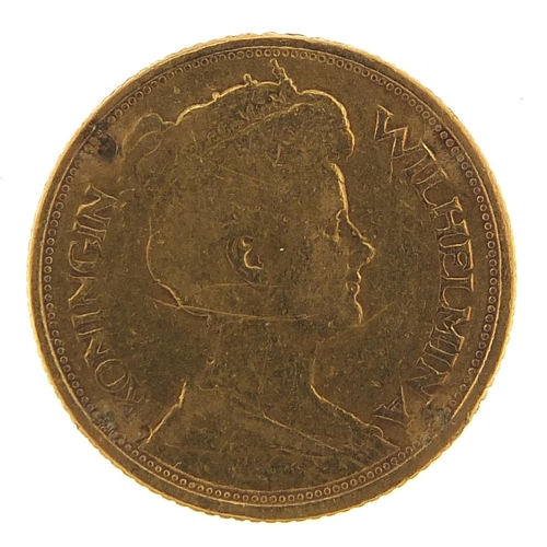47 - Dutch 1912 five gulden gold coin, 3.4g - this lot is sold without buyer’s premium, the hammer price ... 