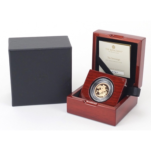 48 - Elizabeth II 2021 gold proof sovereign with box and certificate, 6767/7995 - this lot is sold withou... 