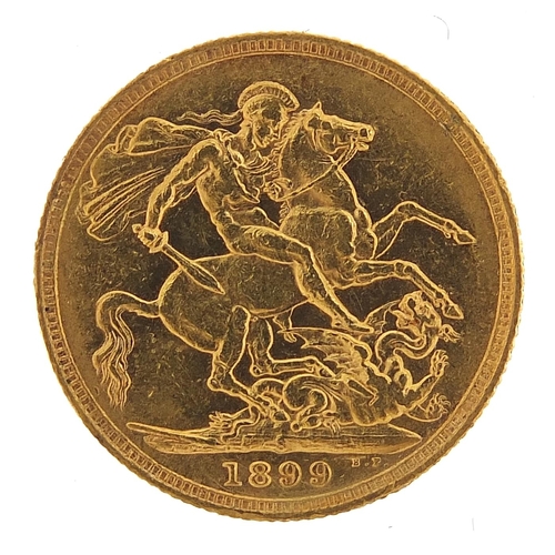 60 - Queen Victoria 1899 gold sovereign, Sydney mint - this lot is sold without buyer’s premium, the hamm... 