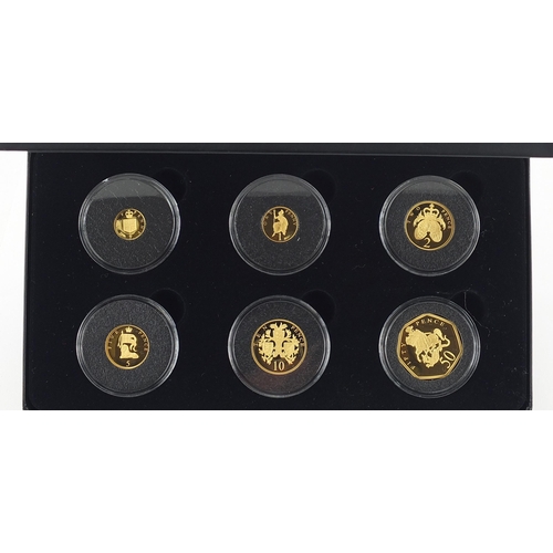 65 - Elizabeth II 2021 Fiftieth Anniversary of Decimalisation 24ct gold proof coin collection with box an... 