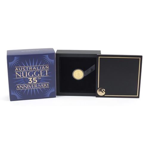 14 - Elizabeth II 2021 999 gold twenty five dollar Australian nugget coin with box and certificate, 873/1... 