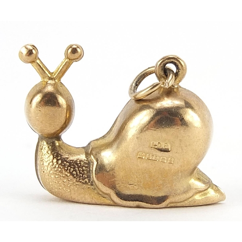 175 - 9ct gold snail charm, 2.0cm wide, 1.4g