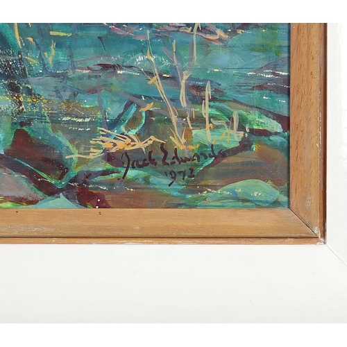 40 - Jack Edwards 1972 - Fish and seaweed in water, oil on board, mounted and framed, 59.5cm x 48.5cm exc... 