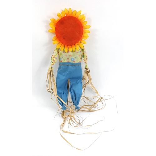 41 - Garden giant sunflower cloth scarecrow, 90cm high