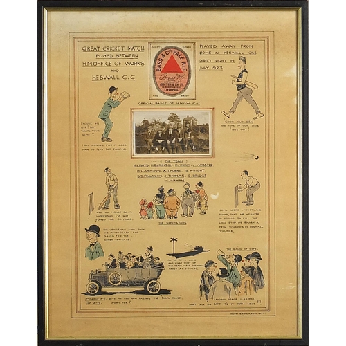 2080 - David S Finlason 1923 - Pair of satirical inks, framed and glazed, each 46cm x 34.5cm excluding the ... 