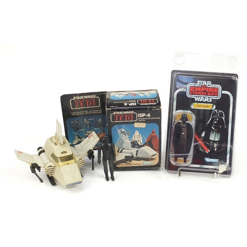 1030 - Star Wars Darth Vader figure in blister pack and ISP-6 Shuttle Pod with box by Kenner