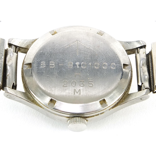 171 - Hamilton, British military issue wristwatch engraved 6B-9101000 H 2035 M, the movement stamped Hamil... 