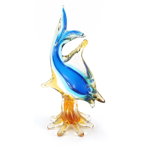 890 - Colourful Murano glass fish, 34cm high