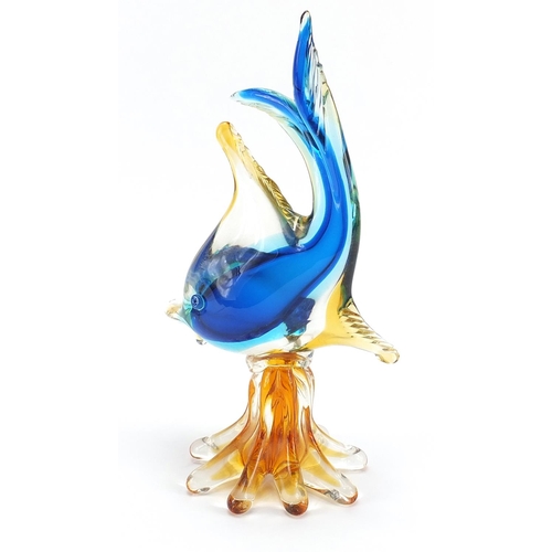 890 - Colourful Murano glass fish, 34cm high