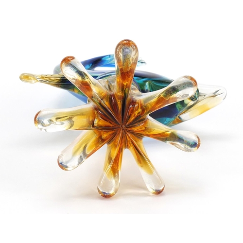 890 - Colourful Murano glass fish, 34cm high