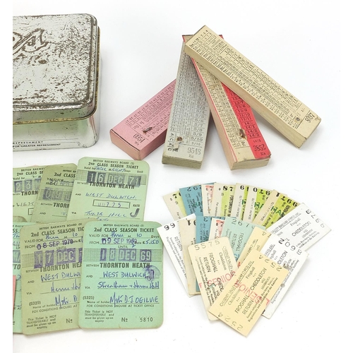 2104 - Collection of vintage railway tickets including second class season tickets