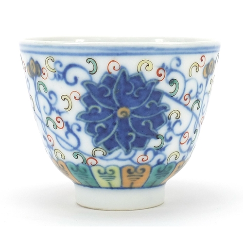 976 - Chinese doucai porcelain tea bowl, 6cm high