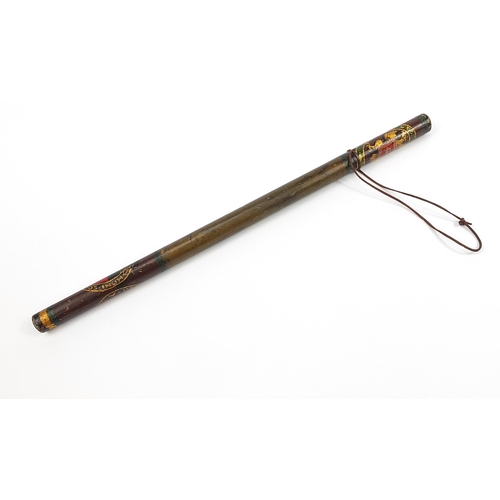 940 - Perth High Constable's baton hand painted with crests, 69cm in length