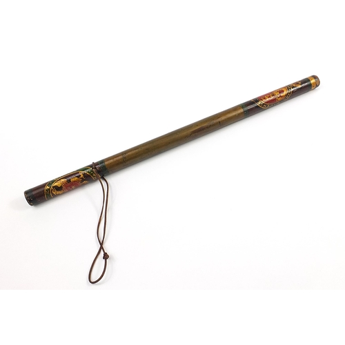 940 - Perth High Constable's baton hand painted with crests, 69cm in length