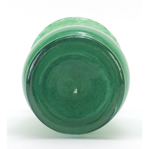 996 - Scottish mottled green art glass vase, 22cm high